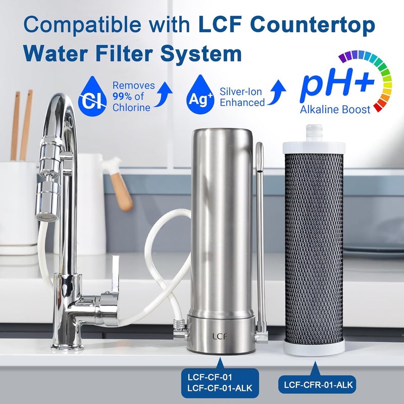 LCF Replacement Filter, Compatible with -CF-01-ALK, Waterdrop Filter Replacement for WD-CTF-04 System, Replaces WD-CFF-02, 6+1-Stage, 𝐒𝐢𝐥𝐯𝐞𝐫 𝐈𝐨𝐧𝐬 Enhanced, 16,000 Gallons, 2-Pack - Image 2